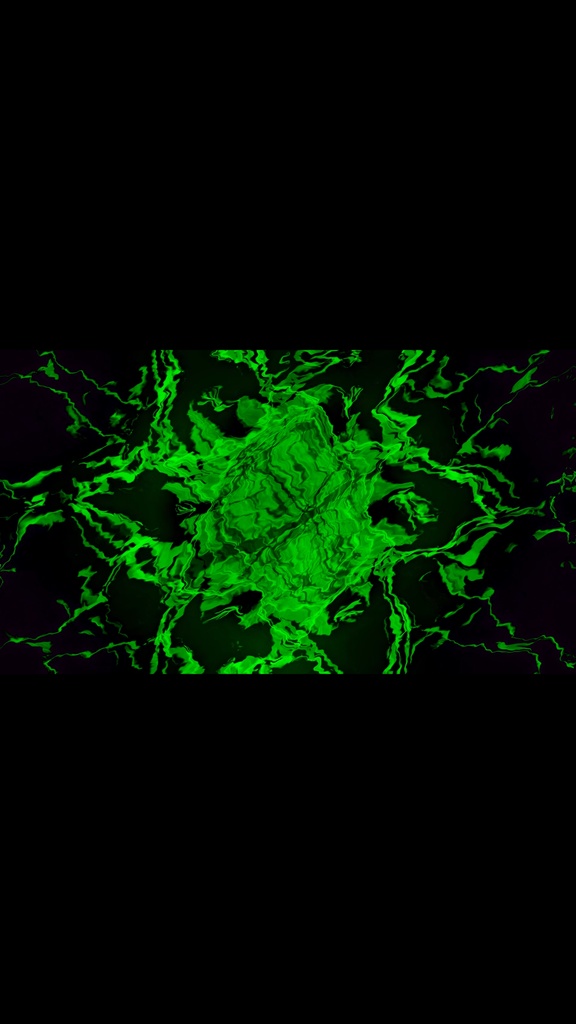 グリーンサイバーエネルギーコア HDシームレスVJループ|抽象テクノ・ステージ映像素材