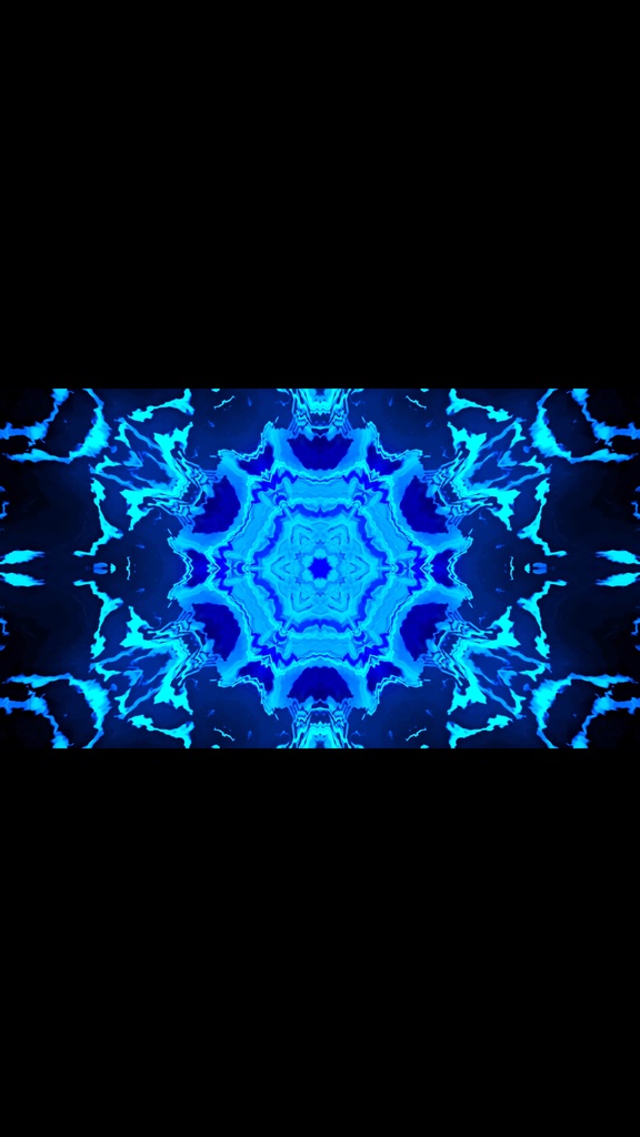 ブルー・カレイドエネルギーコア|抽象シンメトリーVJループ(HD・シームレス)