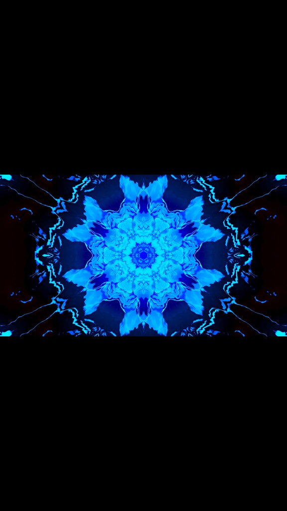 ブルー・カレイドエネルギーコア|抽象シンメトリーVJループ(HD・シームレス)