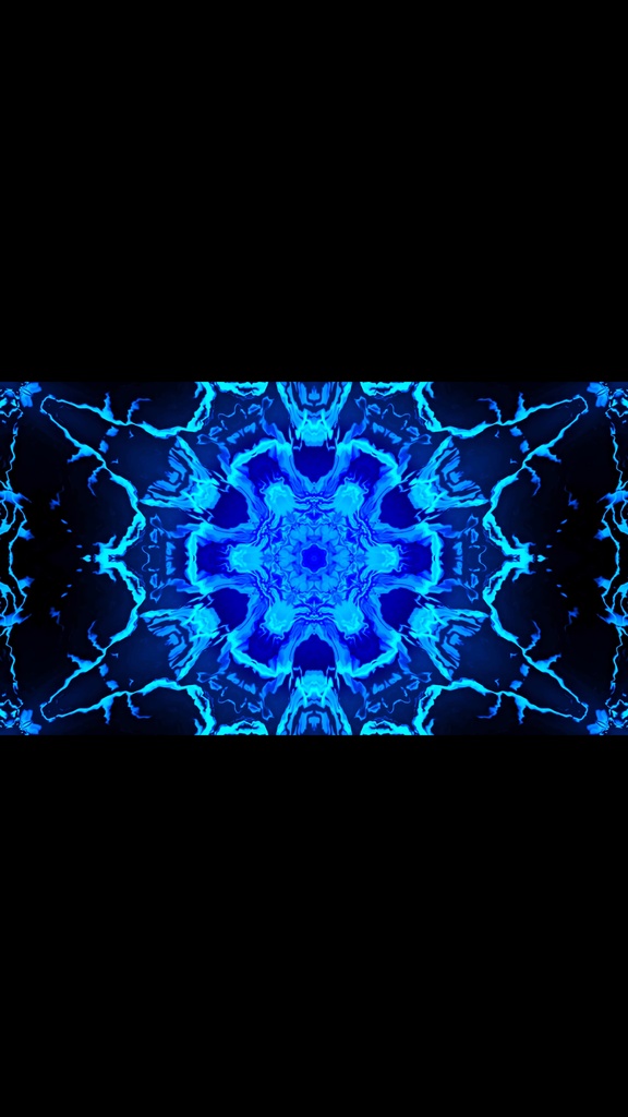 ブルー・カレイドエネルギーコア｜抽象シンメトリーVJループ（HD・シームレス）