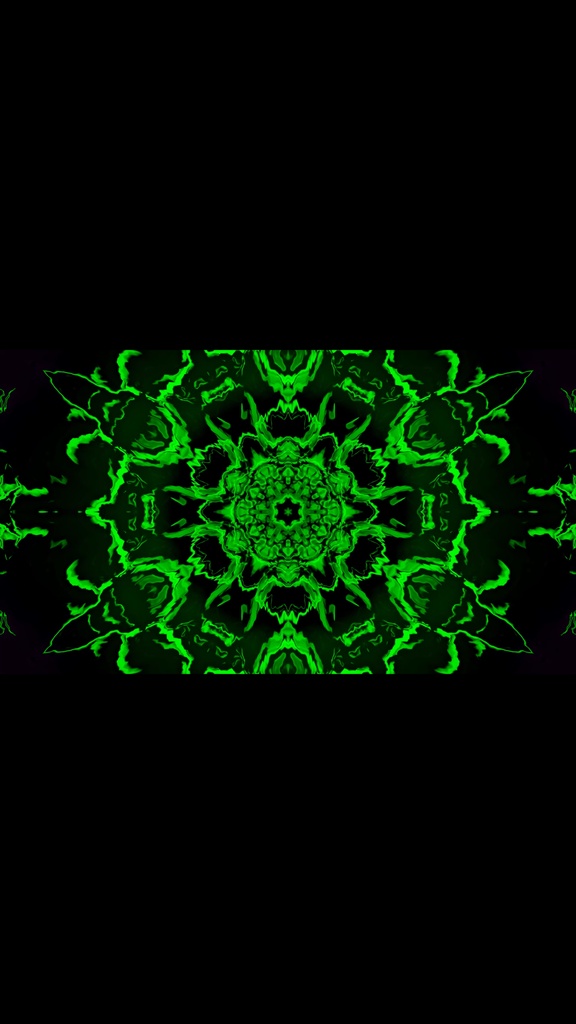 グリーン・カレイドエネルギーコア|抽象シンメトリーVJループ(HD・シームレス)