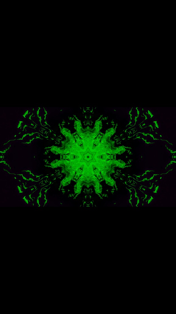 グリーン・カレイドエネルギーコア|抽象シンメトリーVJループ(HD・シームレス)