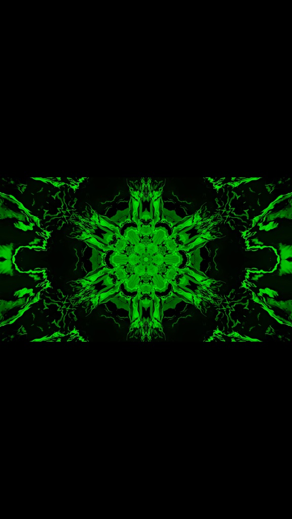 グリーン・カレイドエネルギーコア|抽象シンメトリーVJループ(HD・シームレス)