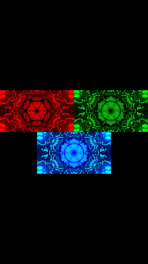 サイバーエネルギーコアVJパック｜カレイドシンメトリー抽象ループ3種セット（HD・シームレス）