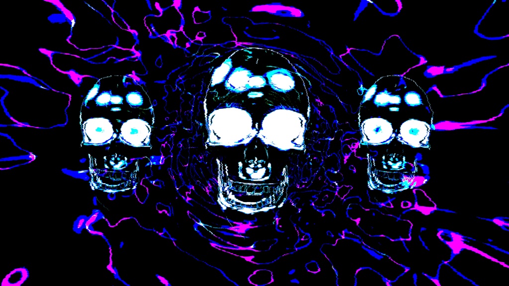 ホラーネオンスカルコア ダークサイバー対称構造 HD VJループ