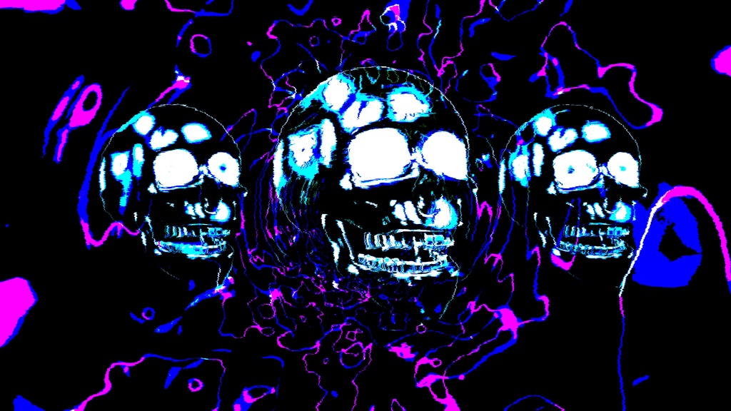 ホラーネオンスカルコア ダークサイバー対称構造 HD VJループ