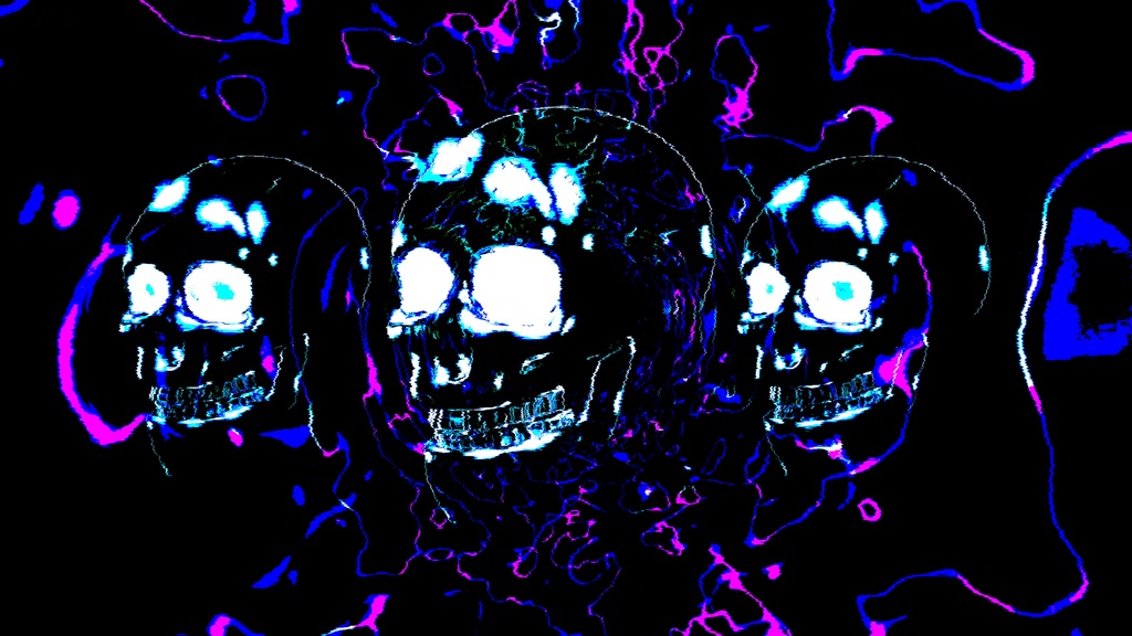 ホラーネオンスカルコア ダークサイバー対称構造 HD VJループ