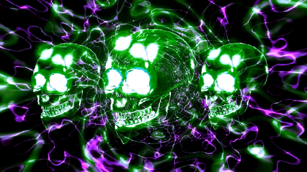 ネオンスカルエネルギーコア サイバーパンク対称構造 HD VJループ