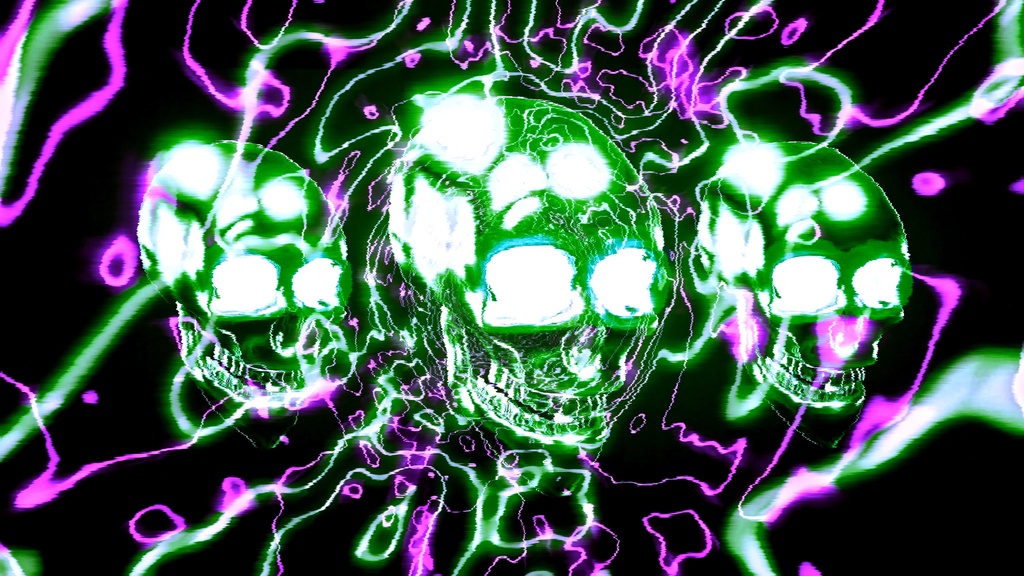 ネオンスカルエネルギーコア サイバーパンク対称構造 HD VJループ