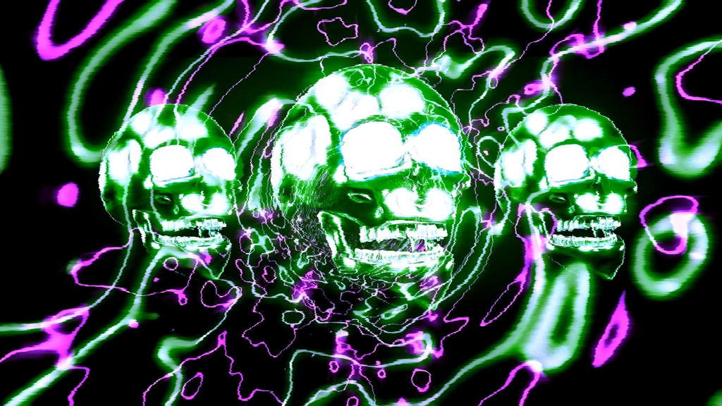 ネオンスカルエネルギーコア サイバーパンク対称構造 HD VJループ