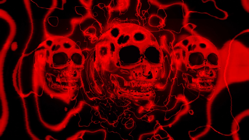 ブラッドレッドスカルコア ホラーサイバー対称構造 HD VJループ