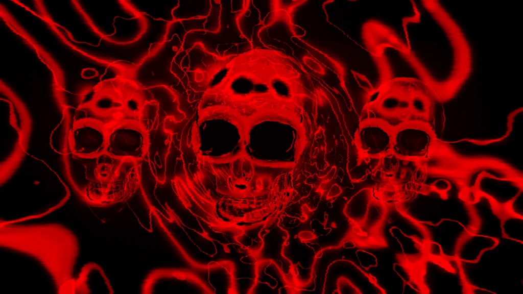 ブラッドレッドスカルコア ホラーサイバー対称構造 HD VJループ