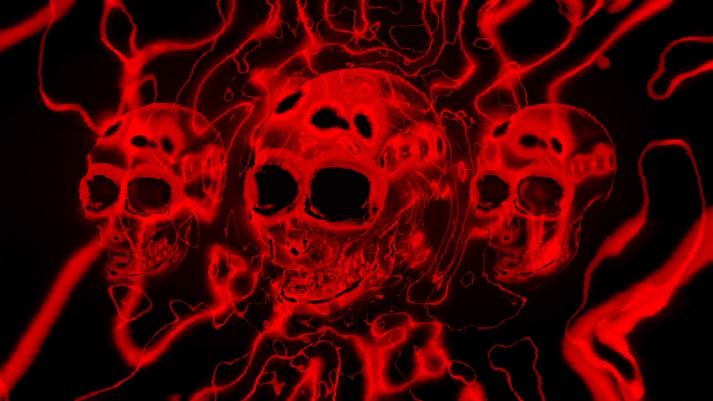 ブラッドレッドスカルコア ホラーサイバー対称構造 HD VJループ