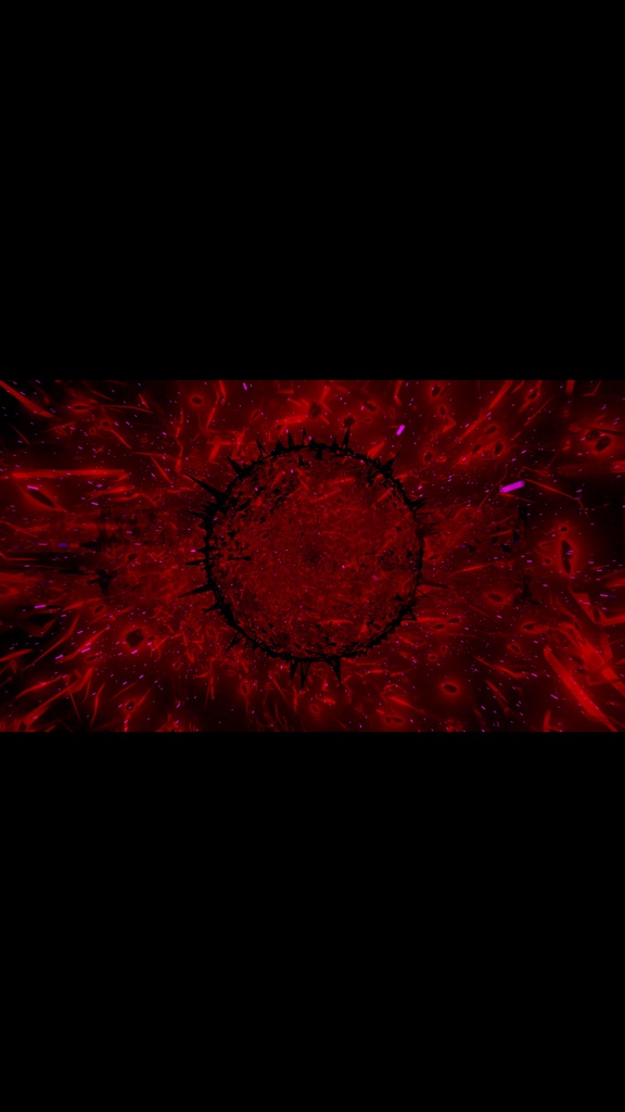 レッドエネルギーコア グリッチバースト|サイバー抽象VJループ(HD・シームレス)