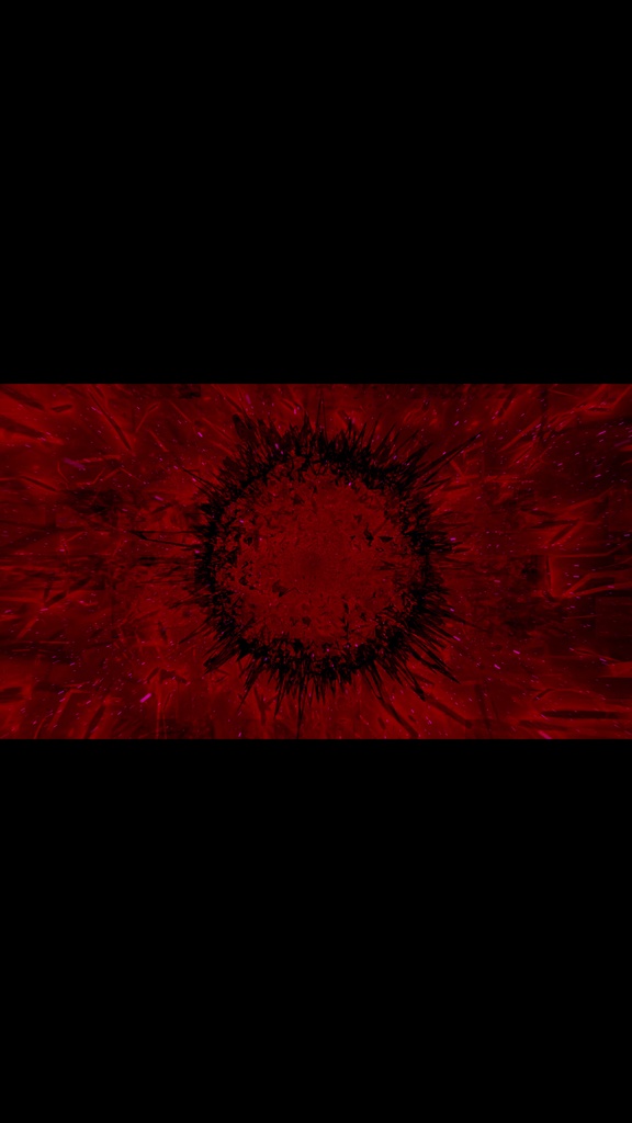 レッドエネルギーコア グリッチバースト|サイバー抽象VJループ(HD・シームレス)