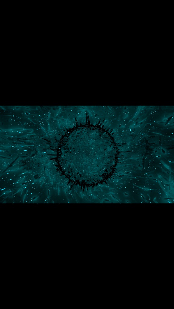 ターコイズブルーエネルギーコア グリッチバースト|サイバー抽象VJループ素材(HD・シームレス)