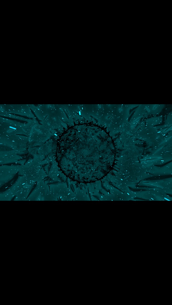 ターコイズブルーエネルギーコア グリッチバースト|サイバー抽象VJループ素材(HD・シームレス)