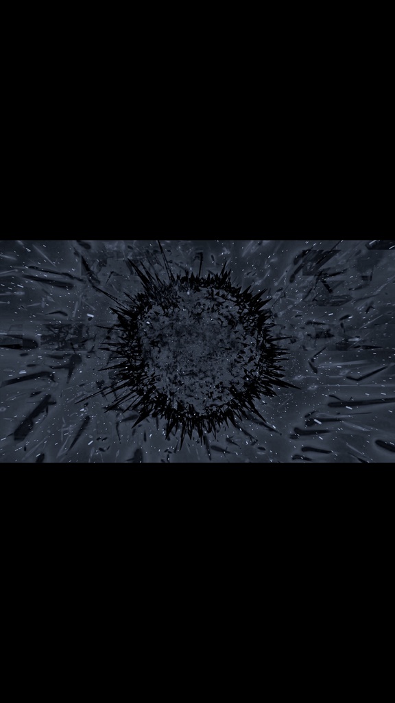 モノクロエネルギーコア グリッチバースト|サイバー抽象VJループ素材(HD・シームレス)