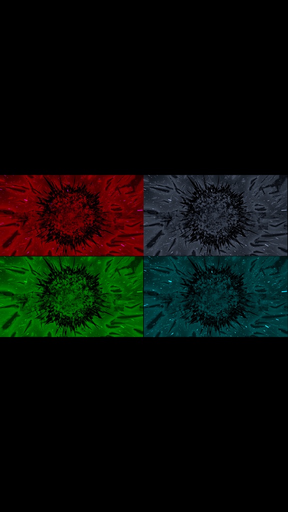 Energy Core Glitch Burst 4 Color Pack|VJループ素材 HD シームレス)