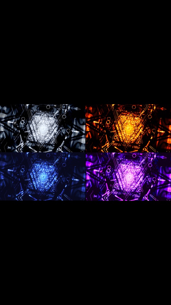 エネルギーコア・トンネルリアクター 4色セット | SFサイバーVJループ(シームレス / HD)