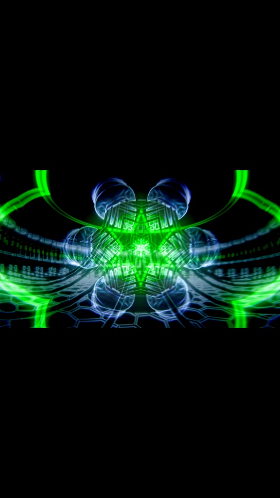 ネオングリーン サイバー幾何ブルーム|未来抽象 VJループ(HD)