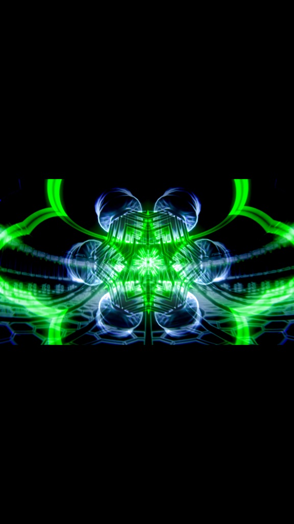 ネオングリーン サイバー幾何ブルーム|未来抽象 VJループ(HD)