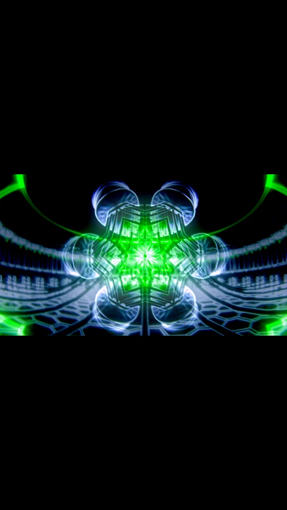 ネオングリーン サイバー幾何ブルーム｜未来抽象 VJループ（HD）