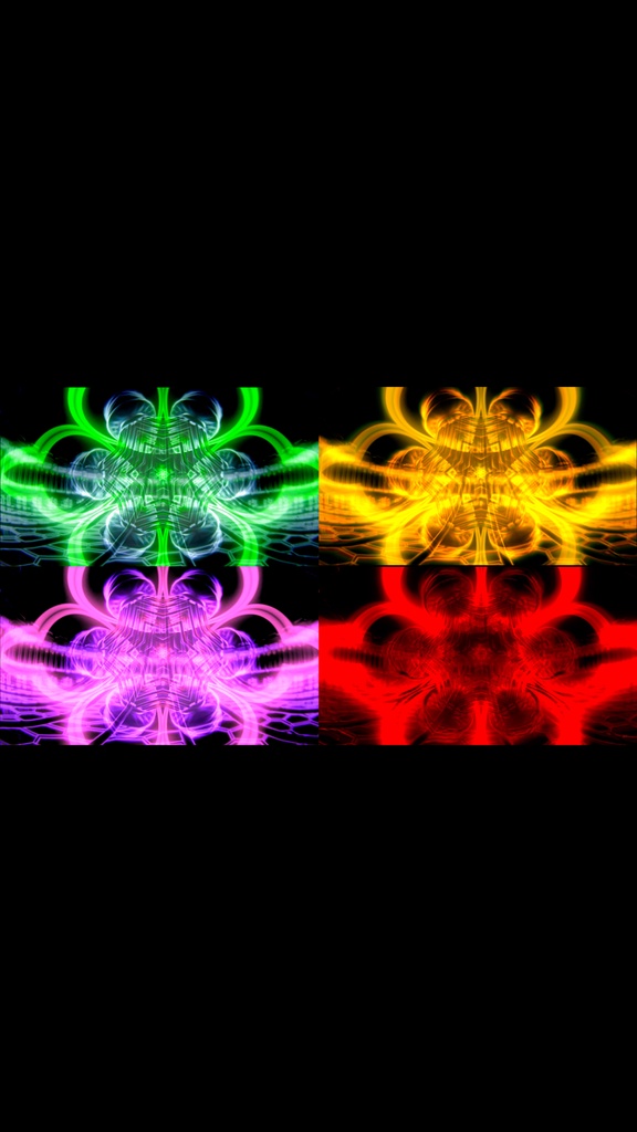 サイバー幾何ブルーム 4色パック｜ゴールド・グリーン・パープル・レッド VJループセット（HD）