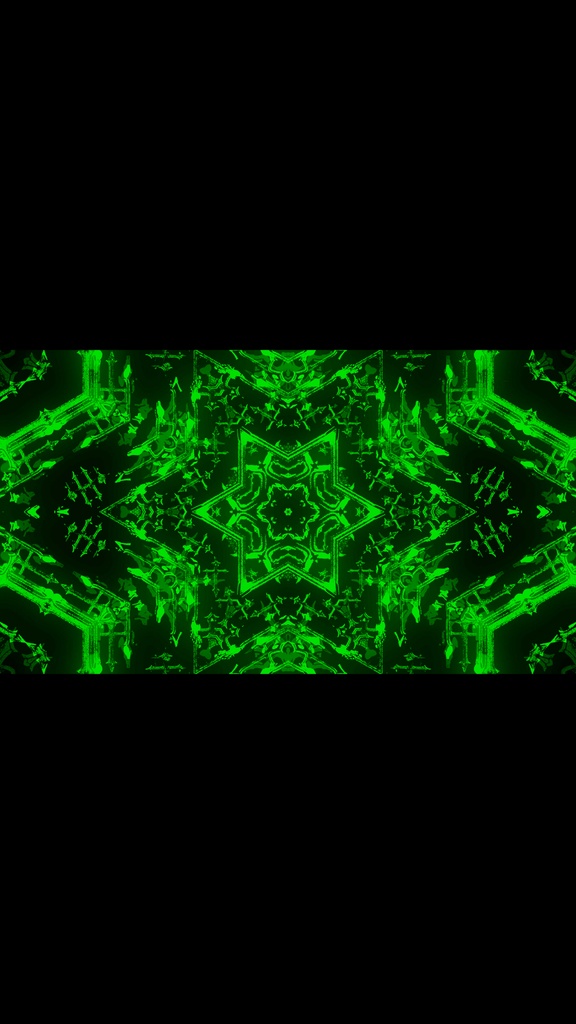 グリーン サイバー フラクチャー カレイドスコープ VJループ（シームレス）