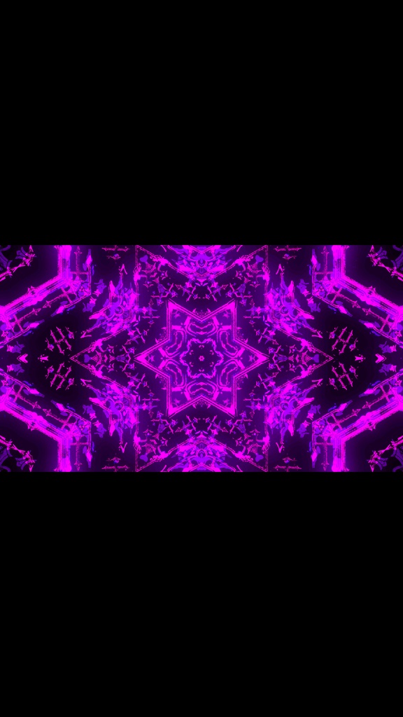 パープル サイバー フラクチャー カレイドスコープ VJループ(シームレス)HD