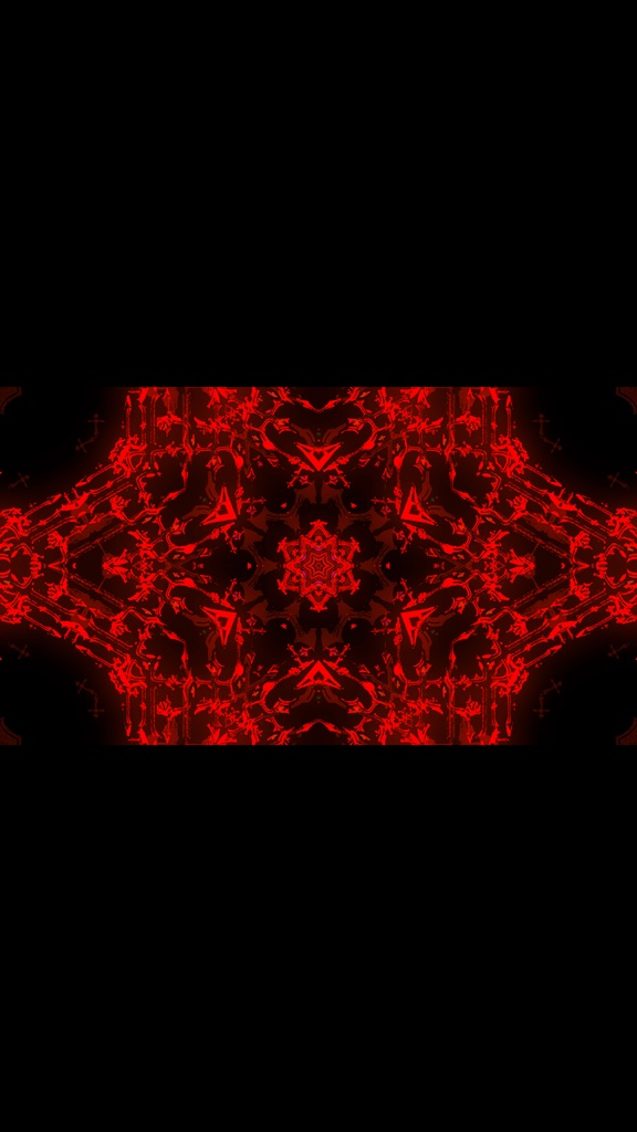 レッド サイバー フラクチャー カレイドスコープ VJループ（シームレス）HD