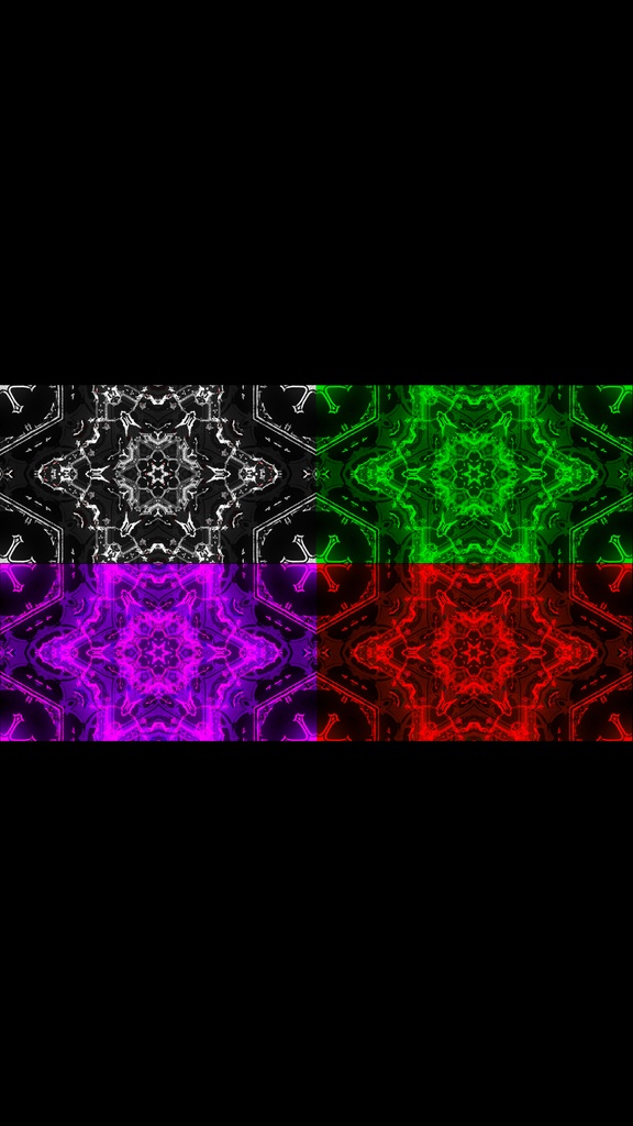 サイバー フラクチャー カレイドスコープ VJループ 4本セット（シームレス）HD