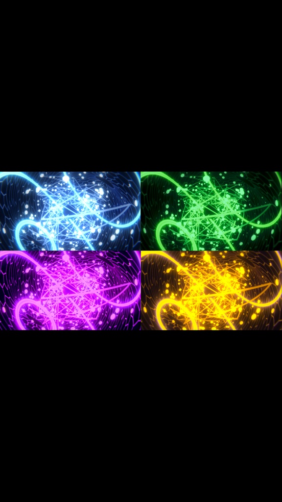 サイバーエネルギーリングフロー 4色VJループパック – Purple / Blue / Amber / Green