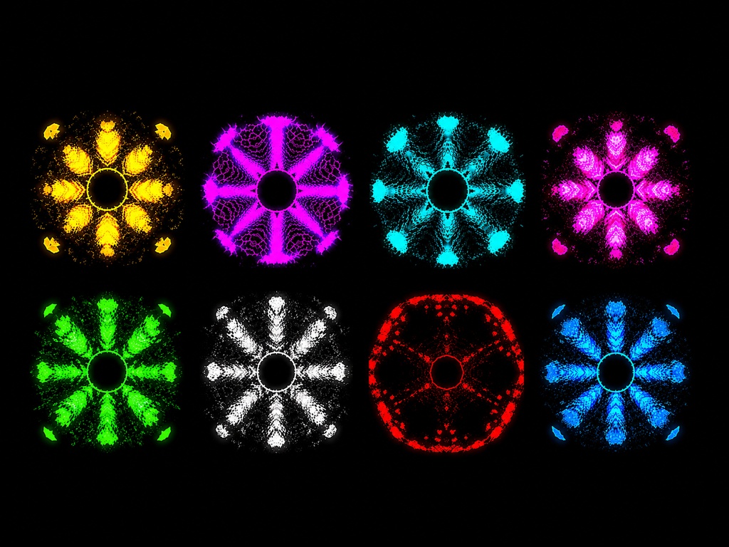 Cyber Core Kaleidoscope  8 Color Pack – Seamless HD/4K VJ Loop Collection