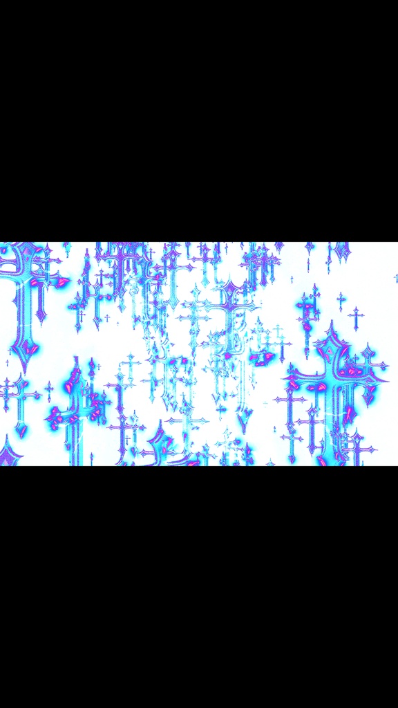 Cyber Blue Gothic Cross Rain – Glitch Neon HD VJ Loop