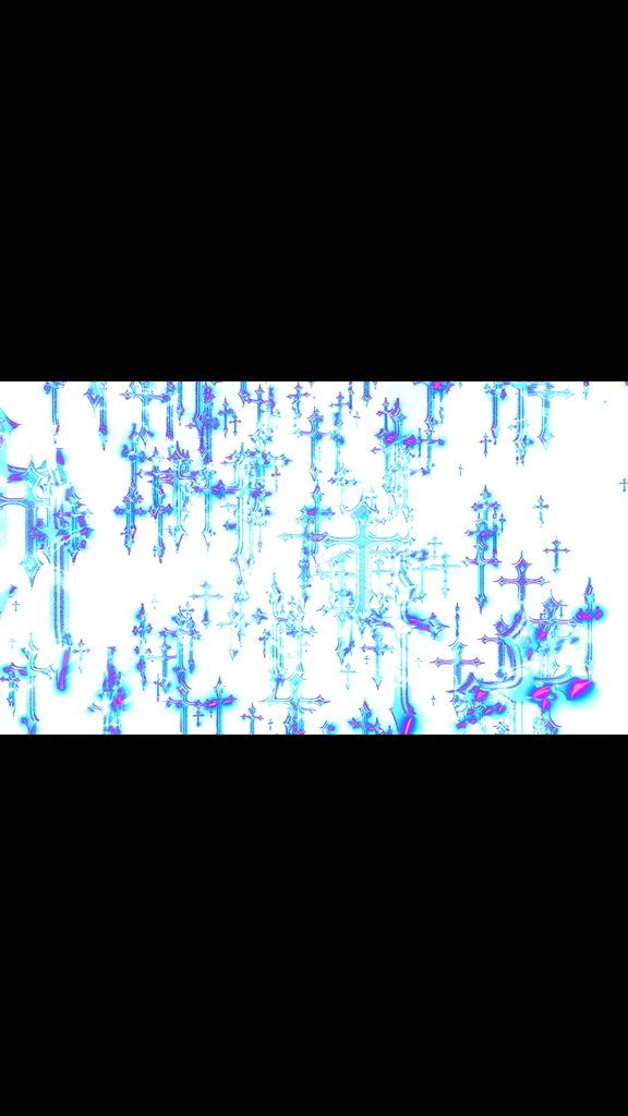 Cyber Blue Gothic Cross Rain – Glitch Neon HD VJ Loop