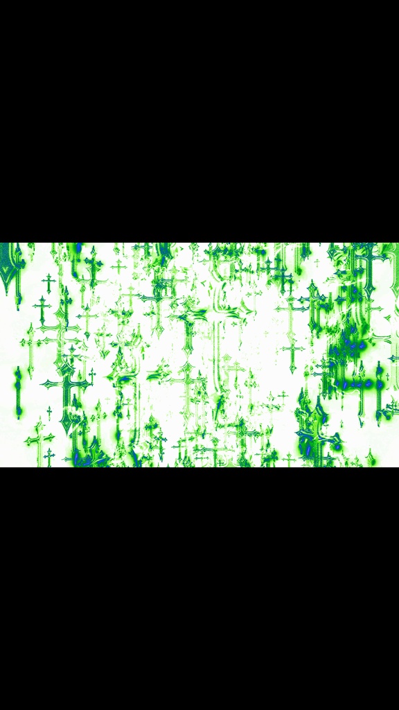 Cyber Green Gothic Cross Rain – Glitch Neon HD VJ Loop