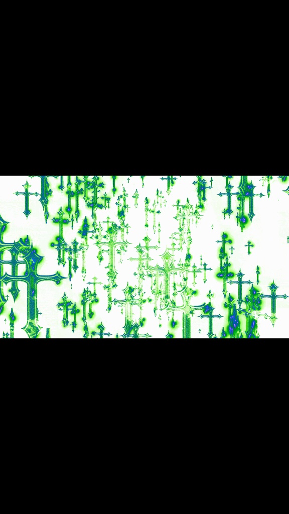 Cyber Green Gothic Cross Rain – Glitch Neon HD VJ Loop