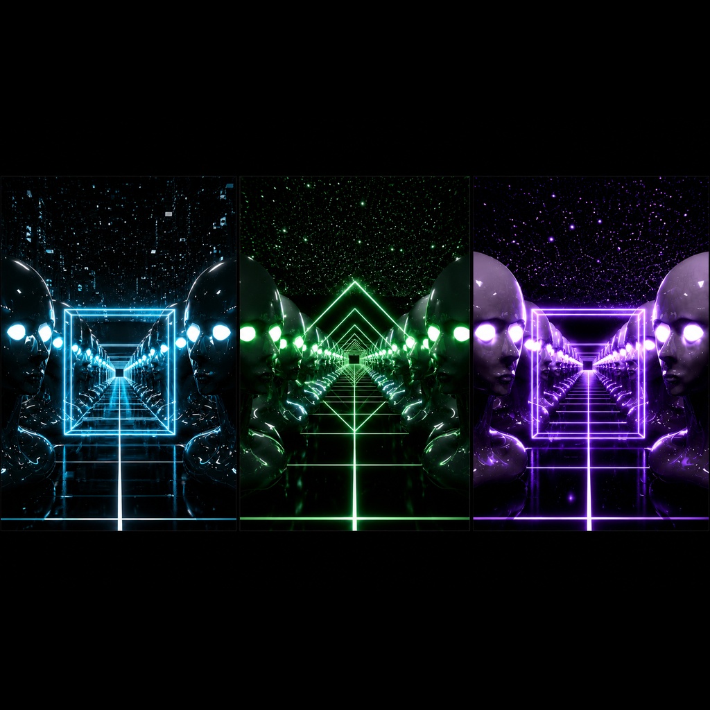 Android Corridor Neon Collection 3PACK HD VJ Loops