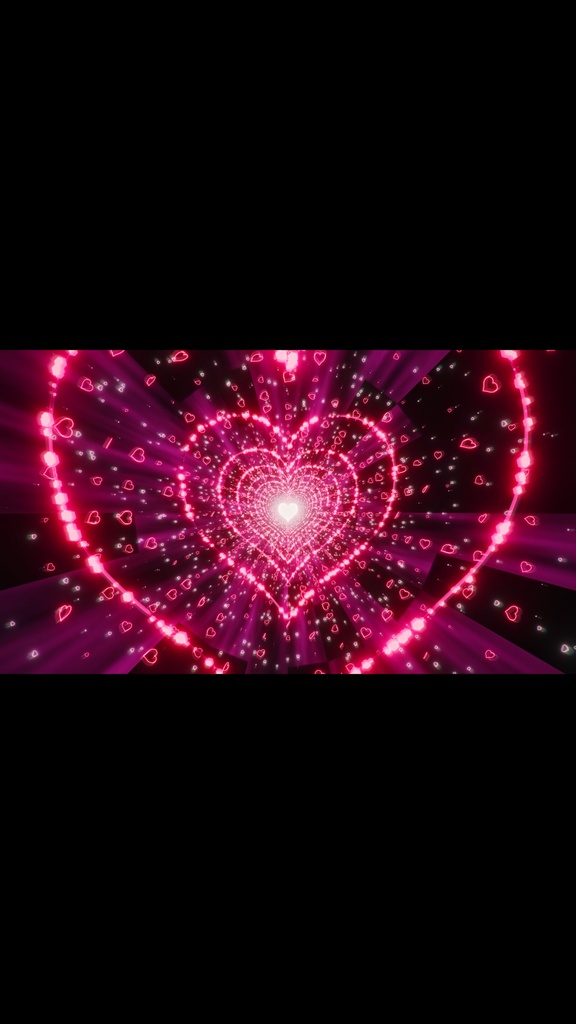 Pink Heart Reactor Particle Tunnel HD Seamless Loop
