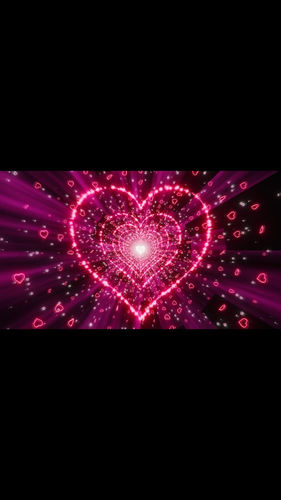 Pink Heart Reactor Particle Tunnel HD Seamless Loop