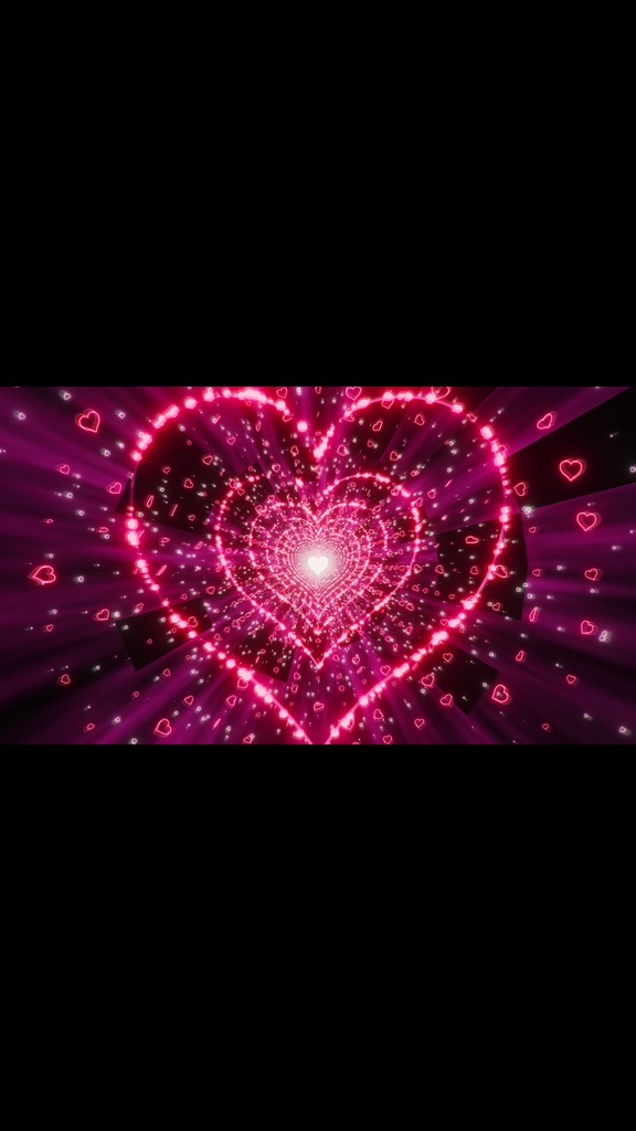 Pink Heart Reactor Particle Tunnel HD Seamless Loop