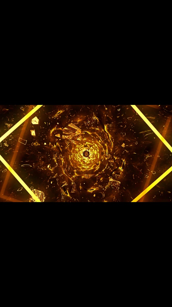 Cyber Reactor Core Tunnel Gold | Seamless VJ Loop | HD