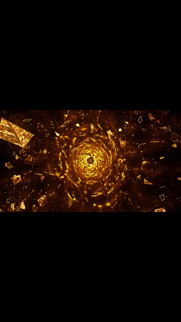 Cyber Reactor Core Tunnel Gold | Seamless VJ Loop | HD