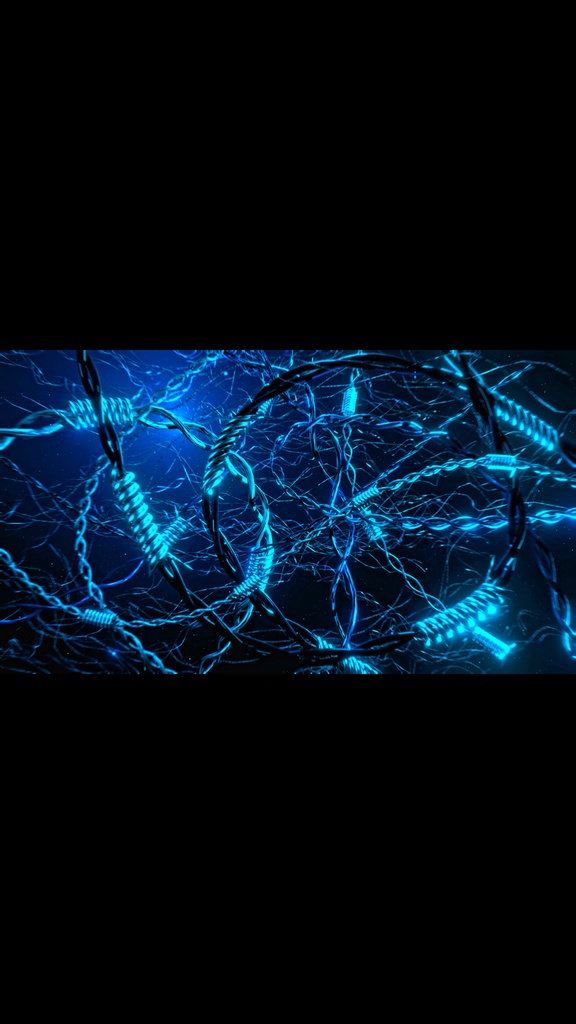 Organic Neural Web Cool Blue | Metallic Sci-Fi Neural Network Seamless Loop 4K & HD