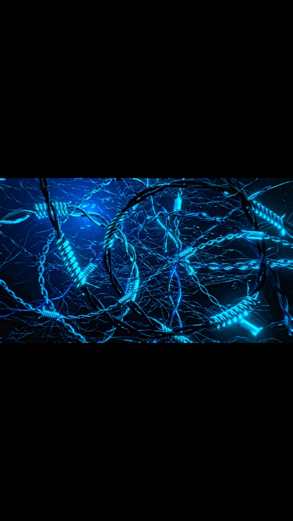 Organic Neural Web Cool Blue | Metallic Sci-Fi Neural Network Seamless Loop 4K & HD
