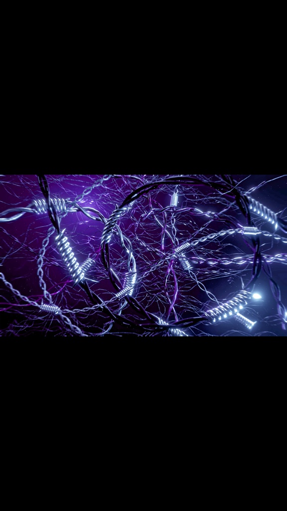 Organic Neural Web Purple Blue | Metallic Sci-Fi Neural Network Seamless Loop HD