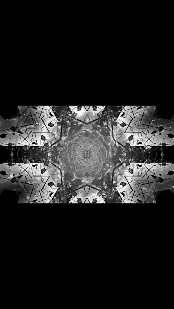 Monochrome Cyber Kaleidoscope Reactor VJ Loop | Seamless Abstract Sci-Fi Background