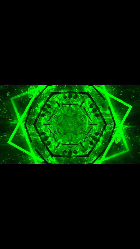 Green Cyber Kaleidoscope Reactor VJ Loop | Seamless Abstract Sci-Fi Background
