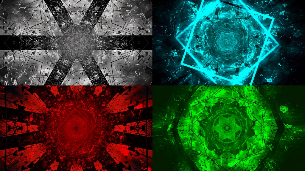 Cyber Kaleidoscope Reactor 4 Pack | Seamless Futuristic VJ Loop Collection